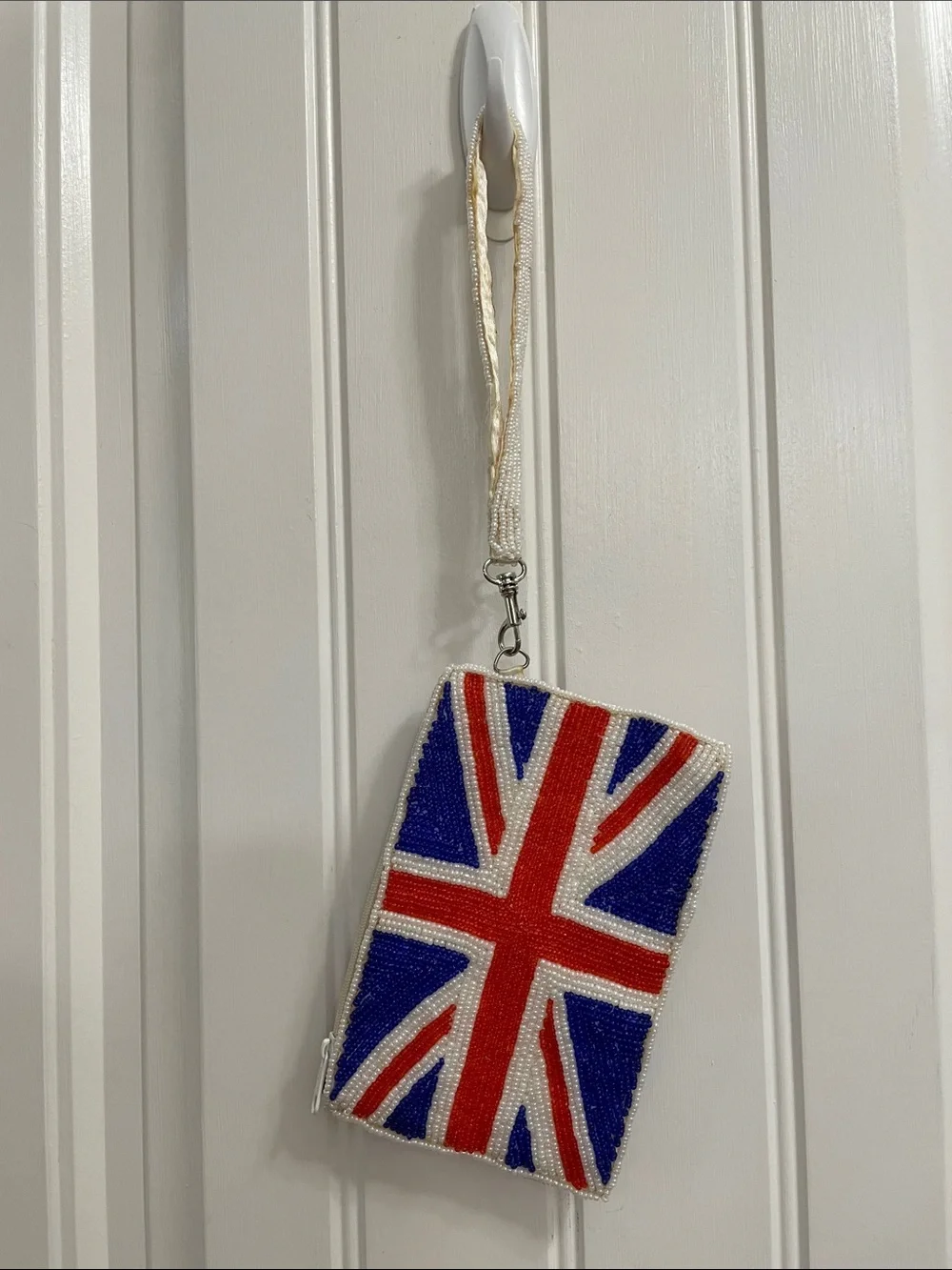 dELiA*s Vintage Union Jack Beaded Wristlet - Blue, Red & White